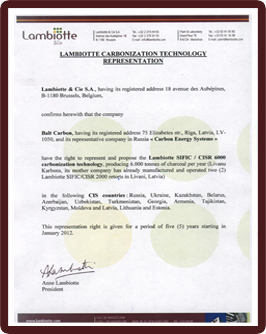 Lambiotte Carbonization Technology Representation